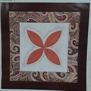 Pieceful Paisley Quilt Block Pattern #7 Botanical